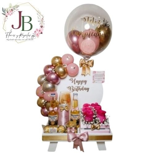 DESAYUNO BALLONS CON TOQUE FLORAL