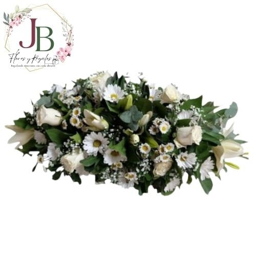 Funebresy condolencias.JBFLORESYREGALOS (17) COÍN FÚNEBRE MIX FLORES BLANCAS"