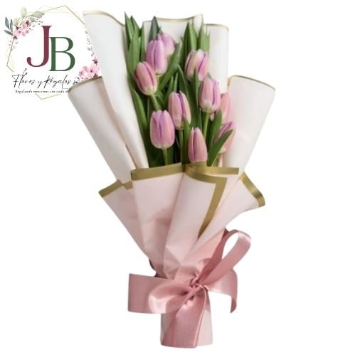 RAMOSYFLORES.JBFLORESYREGALOS (10) RAMO DE 10 TULIPANES"