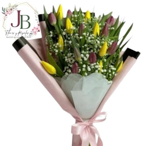 RAMOSYFLORES.JBFLORESYREGALOS (12) RAMO MIX DE 20 TULIPANES"