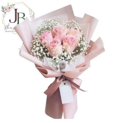 RAMOSYFLORES.JBFLORESYREGALOS (12) RAMO DE 5 ROSAS"