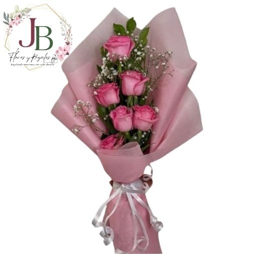RAMOSYFLORES.JBFLORESYREGALOS (14) RAMO ALARGADO DE 6 ROSAS"