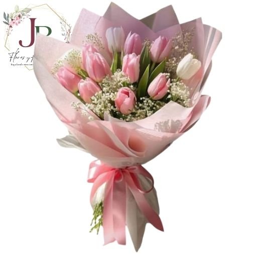 RAMOSYFLORES.JBFLORESYREGALOS (16) HERMOSO RAMO DE 11 TULIPANES"