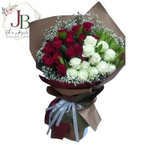 RAMOSYFLORES.JBFLORESYREGALOS (19) HERMOSO RAMO DE 30 ROSAS"