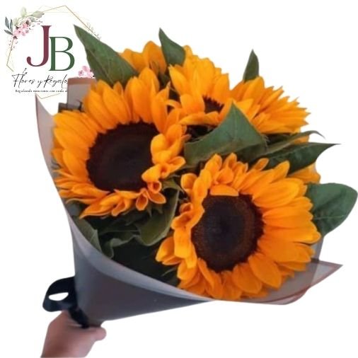 RAMOSYFLORES.JBFLORESYREGALOS (2) RAMO DE 5 GIRASOLES"