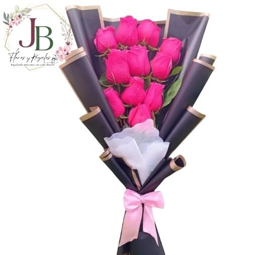 RAMOSYFLORES.JBFLORESYREGALOS (28) RAMO DE ROSAS FUCSIA"