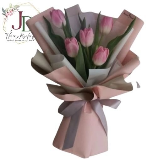 RAMOSYFLORES.JBFLORESYREGALOS (3) RAMO DE 5 TULIPANES"