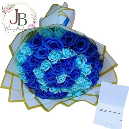 RAMOSYFLORES.JBFLORESYREGALOS (35) RAMO 50 ROSAS DE JABON
