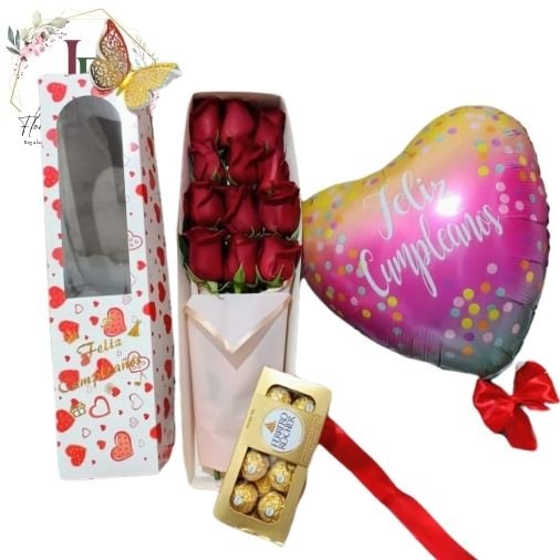 RAMOSYFLORES.JBFLORESYREGALOS (5) CAJA VISORA 12 ROSAS