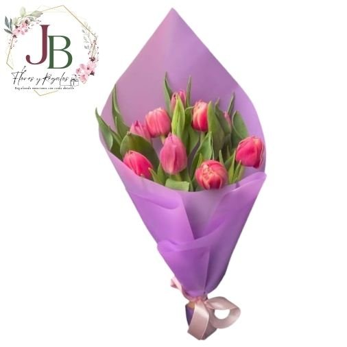 RAMOSYFLORES.JBFLORESYREGALOS (8) RAMO DE 9 TULIPANES"