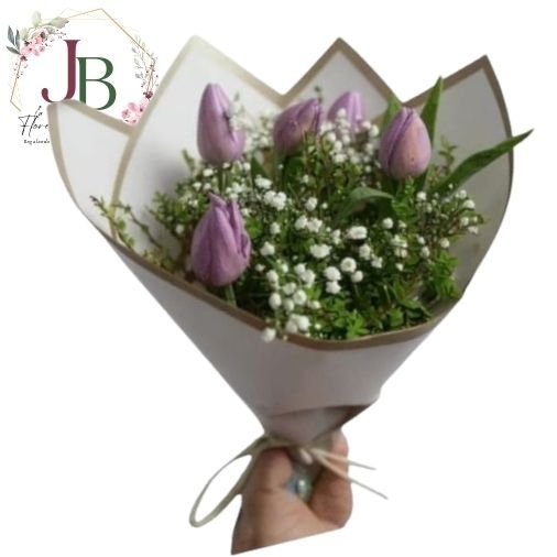 RAMOSYFLORES.JBFLORESYREGALOS (9) RAMO DE 5 TULIPANES"