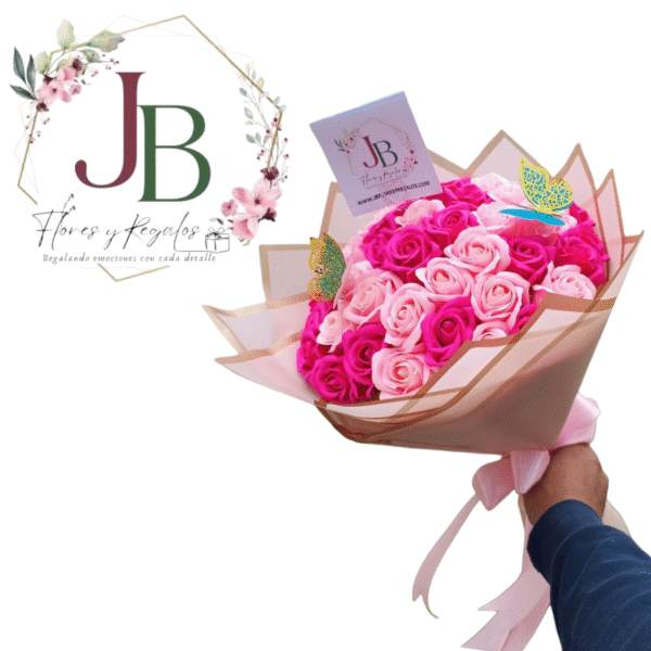 Photoroom-20250926_091135472 (5) HERMOSO RAMO DE 30 ROSAS BICOLOR ETERNAS DE JABON