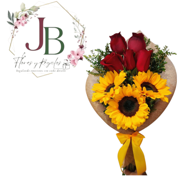 Photoroom-20251114_204049616 (2) HERMOSO RAMO DE 5 ROSAS Y 3 GIRASOLES